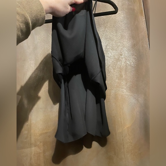 Black Lace Trim Women's lined Top - Picture 5 of 5